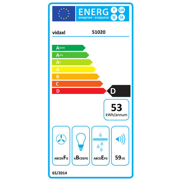 The Living Store Eilandafzuigkap - Hangend - Roestvrij Staal - 55 x 37 x (62 - 133.5) cm - LED-verlichting - 3-laags