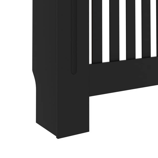 The Living Store Radiatorombouw - Zwart - MDF - 152x19x81 cm - Met gelat - Verticaal - Montage vereist