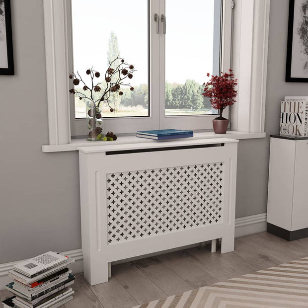 The Living Store Radiatorombouw - MDF - 112 x 19 x 81.5 cm - wit