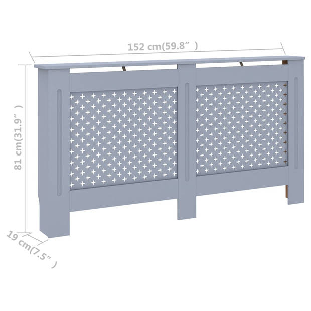 The Living Store Radiatorombouw - Antraciet - 152 x 19 x 81 cm - MDF