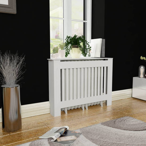 The Living Store Radiatorombouw MDF - 112 x 19 x 81 cm - Wit