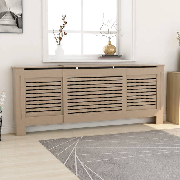 The Living Store Radiatorkast - MDF - 142-205x20.5x82 cm