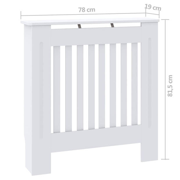 The Living Store Radiatorkast - MDF - 78 x 19 x 81.5 cm - wit