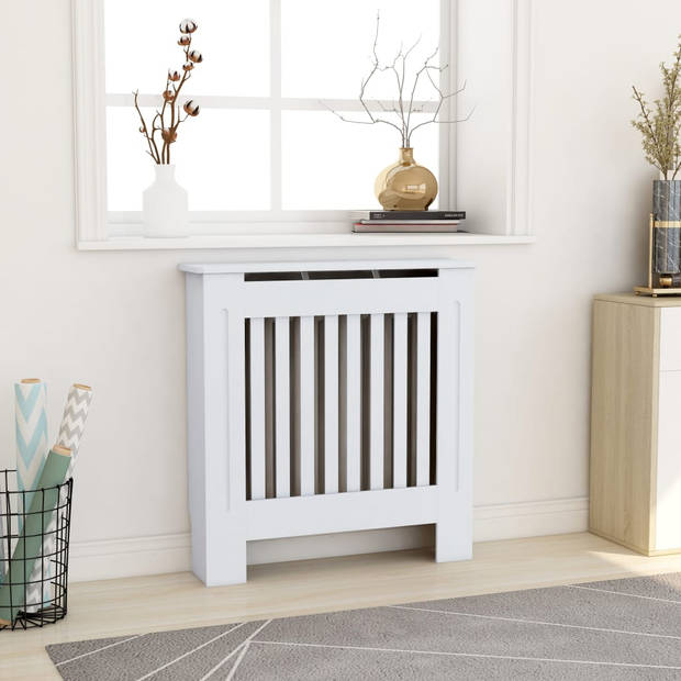 The Living Store Radiatorkast - MDF - 78 x 19 x 81.5 cm - wit