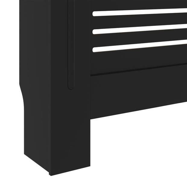 The Living Store Radiatorkast - MDF - 142-205 x 20.5 x 82 cm - Zwart