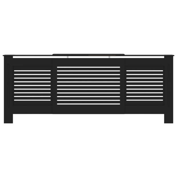 The Living Store Radiatorkast - MDF - 142-205 x 20.5 x 82 cm - Zwart