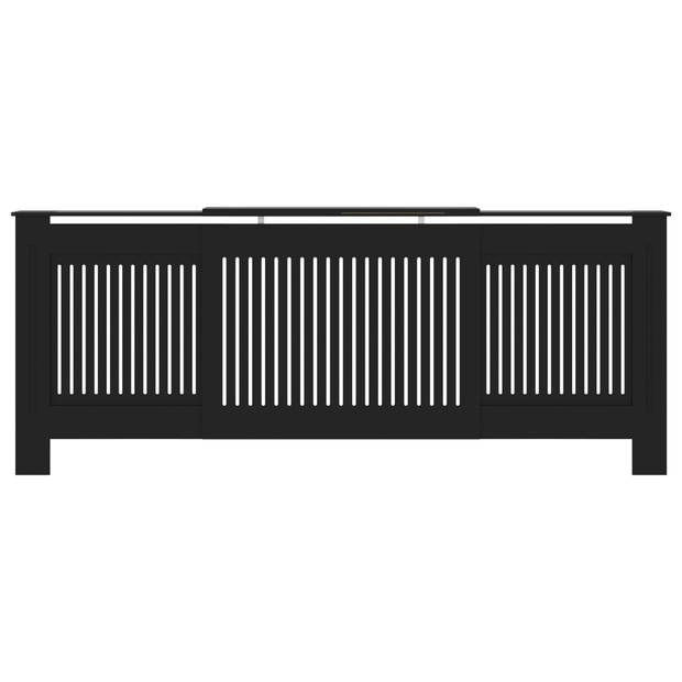 The Living Store Radiatorombouw - MDF - 142-205 x 20.5 x 82 cm - Zwart