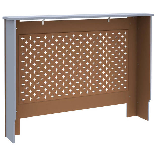 The Living Store Radiatorombouw - Antraciet MDF - 112 x 19 x 81 cm - Honingraat/kruispatroon