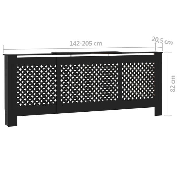 The Living Store Radiatorombouw - 142-205 x 20.5 x 82 cm - MDF