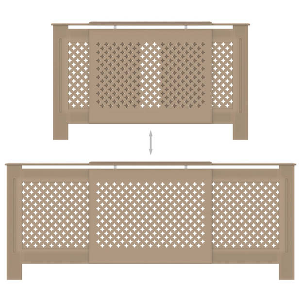 The Living Store Radiatorkast - MDF - 142-205 x 20.5 x 82 cm