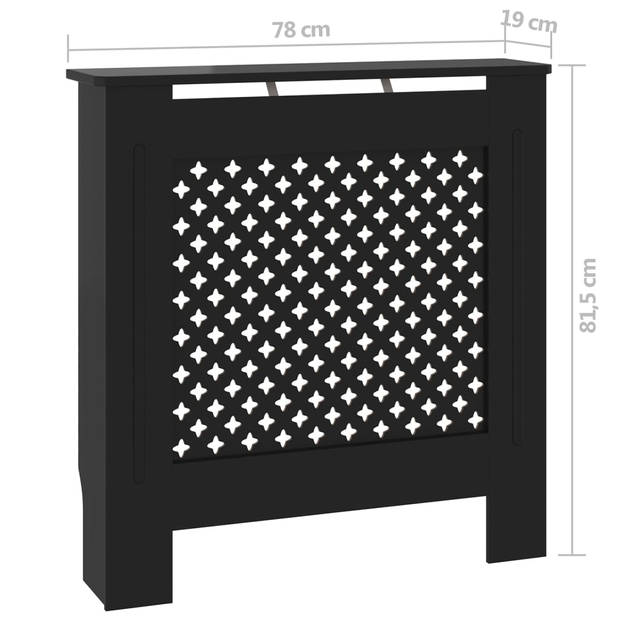 The Living Store Radiatorkast - MDF - 78 x 19 x 81.5 cm - zwart