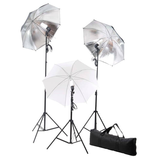 vidaXL Fotostudioset met lampen, paraplu's, achtergrond en reflector