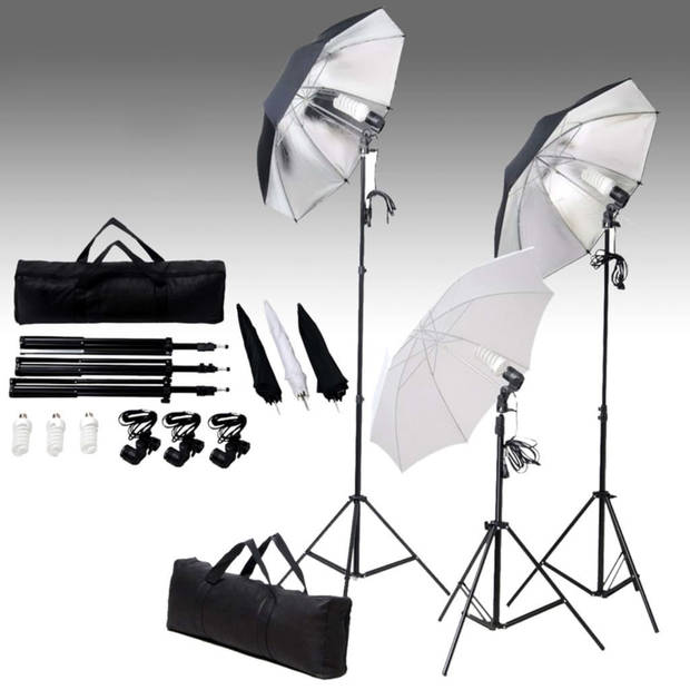 vidaXL Fotostudioset met verlichtingsset en achtergrond