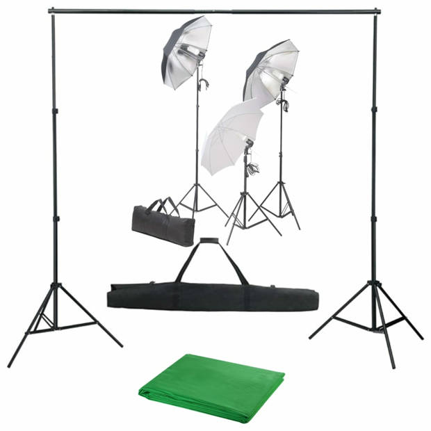 vidaXL Fotostudioset met verlichtingsset en achtergrond