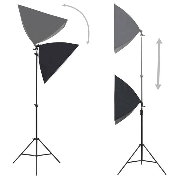 vidaXL Fotostudioset met softboxlampen en achtergrond