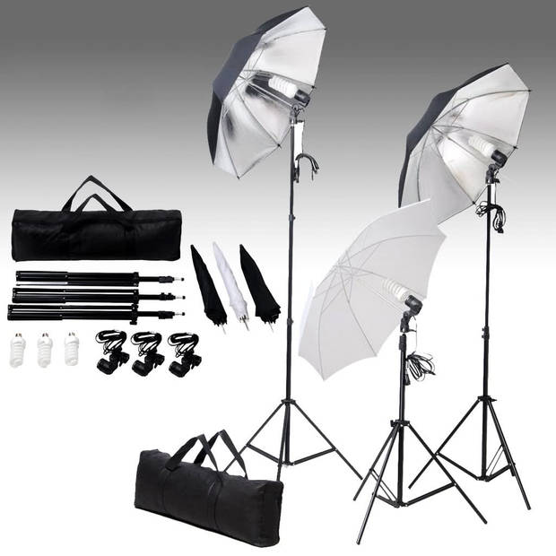 vidaXL Fotostudioset met achtergrond en verlichtingsset