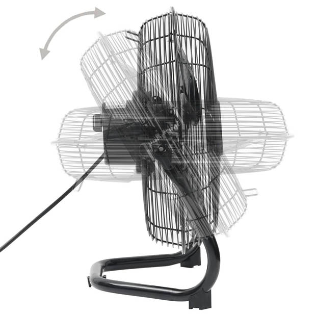 vidaXL Vloerventilator 3 snelheden 100 W 55 cm zwart