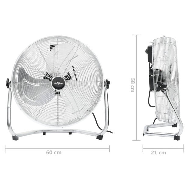 vidaXL Vloerventilator 3 snelheden 120 W 60 cm