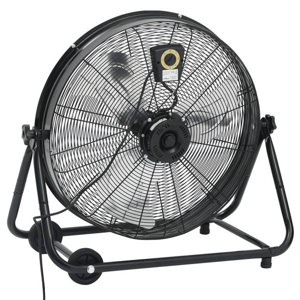 vidaXL Trommelventilator industrieel 180 W 60 cm zwart