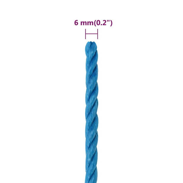 vidaXL Werktouw 6 mm 25 m polypropeen blauw