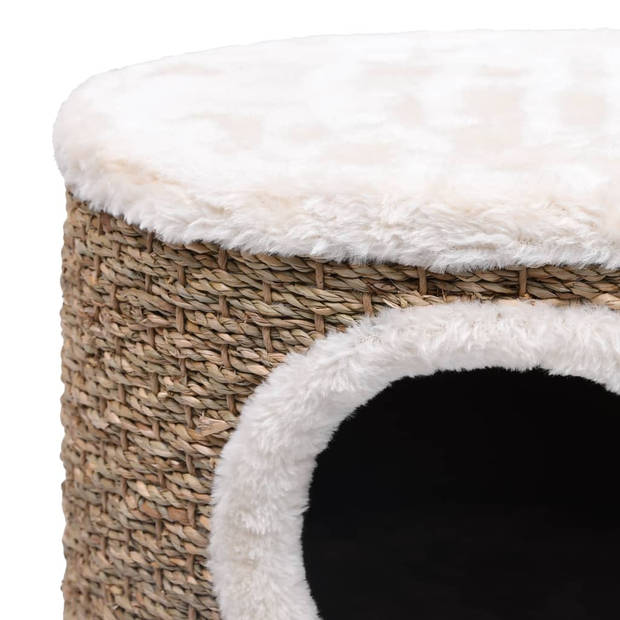 vidaXL Kattenhuis met houten poten 41 cm zeegras