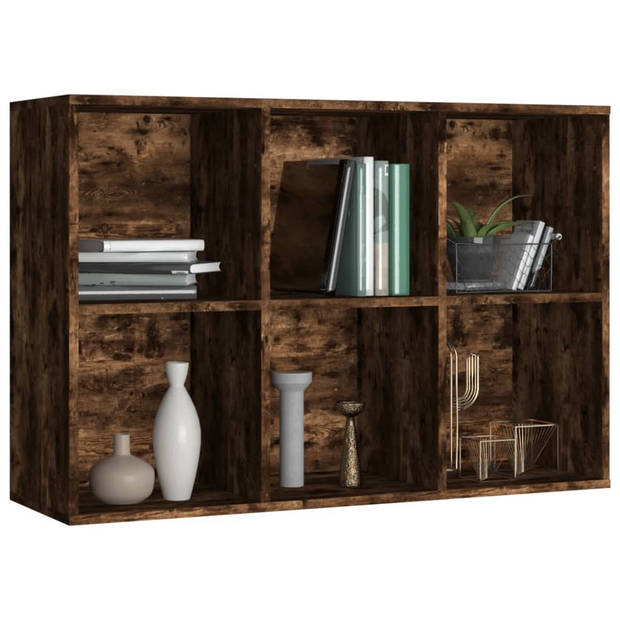 vidaXL Boekenkast/dressoir 66x30x98 cm bewerkt hout gerookt eikenkleur