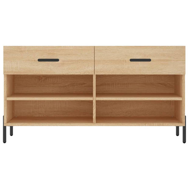 vidaXL Schoenenbank 102x35x55 cm bewerkt hout sonoma eikenkleurig