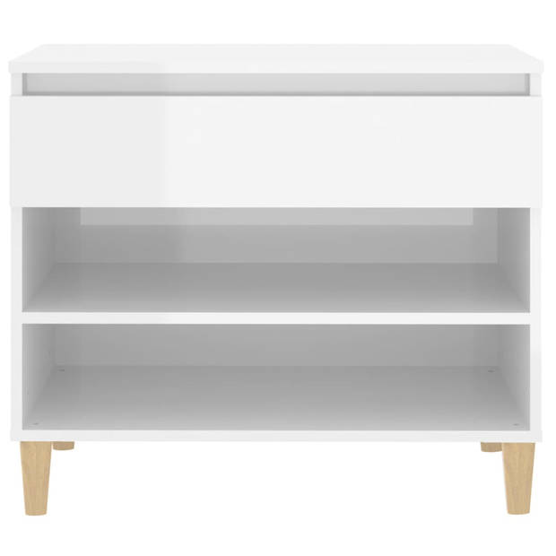 The Living Store Schoenenkast - Hoogglans wit - 70 x 36 x 60 cm - Stevig materiaal