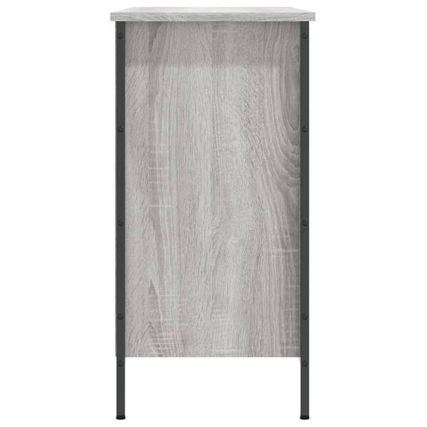 The Living Store Schoenenkast - Grijs Sonoma Eiken - 100 x 35 x 70 cm - Bewerkt hout en gepoedercoat staal