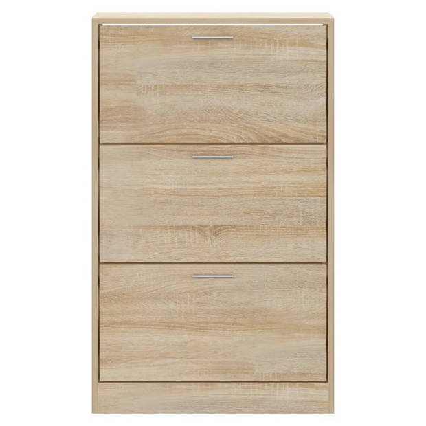 vidaXL Schoenenkast 63x24x103 cm bewerkt hout sonoma eikenkleurig