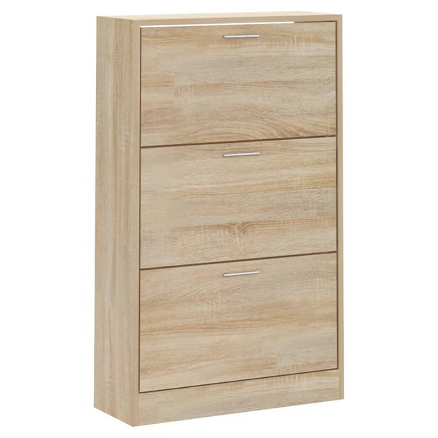 vidaXL Schoenenkast 63x24x103 cm bewerkt hout sonoma eikenkleurig