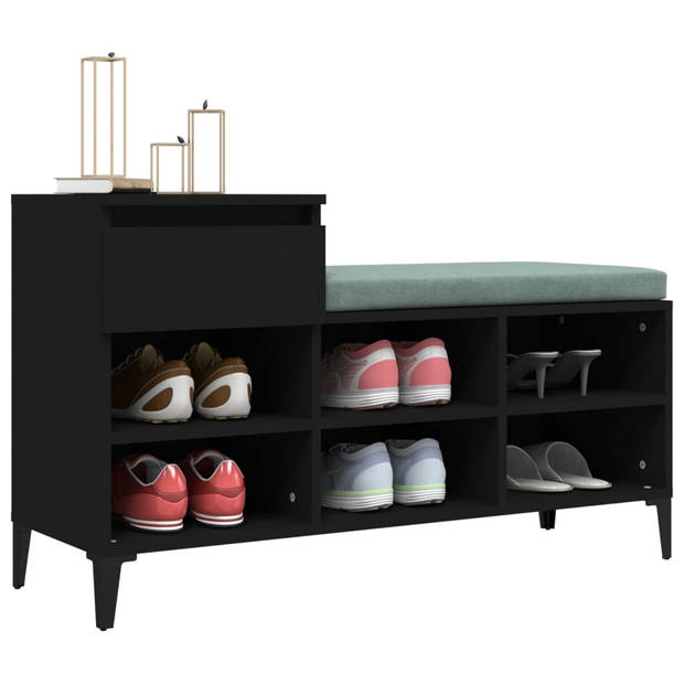 The Living Store Schoenenkast - Zwart - 102 x 36 x 60 cm - Duurzaam materiaal