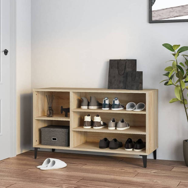 The Living Store Schoenenkast - Sonoma Eiken - 102 x 36 x 60 cm - met opbergvakken