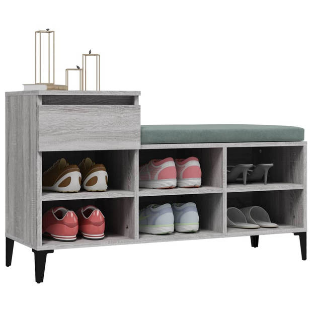 The Living Store Schoenenkast - Grijs Sonoma Eiken - 102 x 36 x 60 cm - Duurzaam materiaal