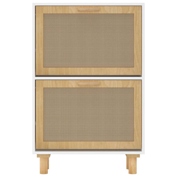 The Living Store Schoenenkast - Scandinavisch ontwerp - 52 x 25 x 80 cm - wit - bewerkt hout