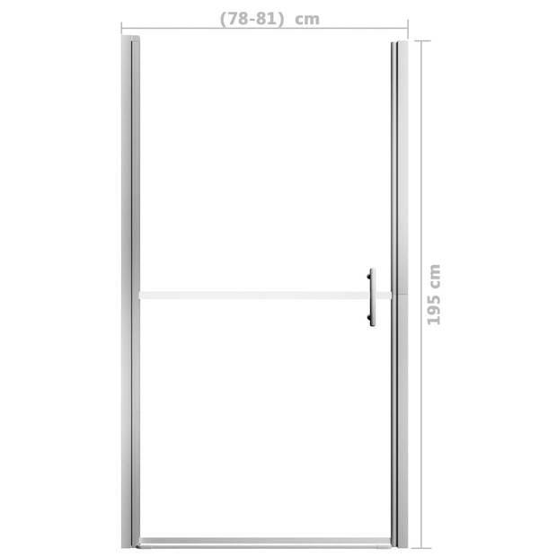 vidaXL Douchedeur 81x195 cm gehard glas