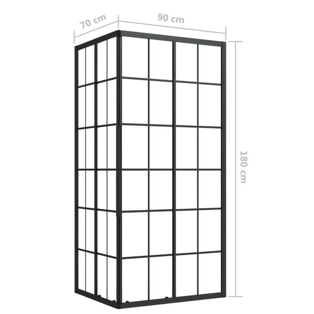 vidaXL Douchecabine 90x70x180 cm ESG