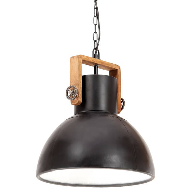 The Living Store Hanglamp Industrieel - IJzer/Mangohout - 40 x 47 cm - 123 cm hoogte