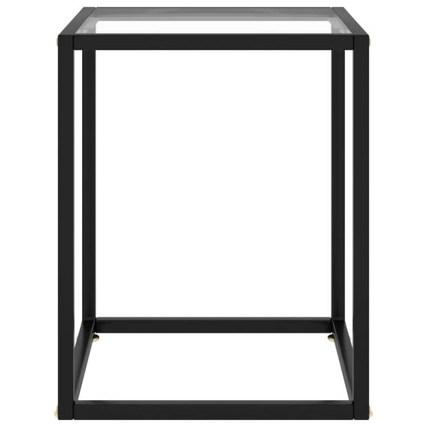 vidaXL Salontafel met gehard glas 40x40x50 cm zwart