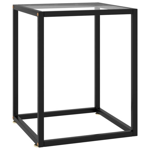 vidaXL Salontafel met gehard glas 40x40x50 cm zwart