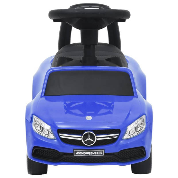 The Living Store Loopauto Mercedes Benz Blue - 64x29x39 cm - Met Muziek - Opbergruimte - Geschikt voor 12-36 maanden -