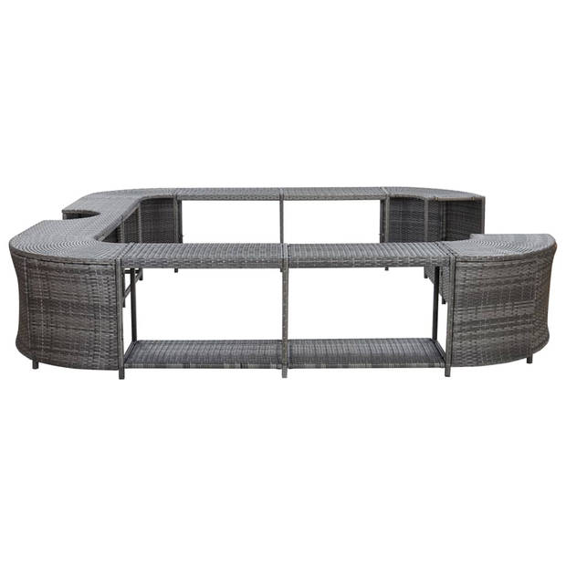 vidaXL Spa-ombouw vierkant 268x268x55 cm poly rattan grijs