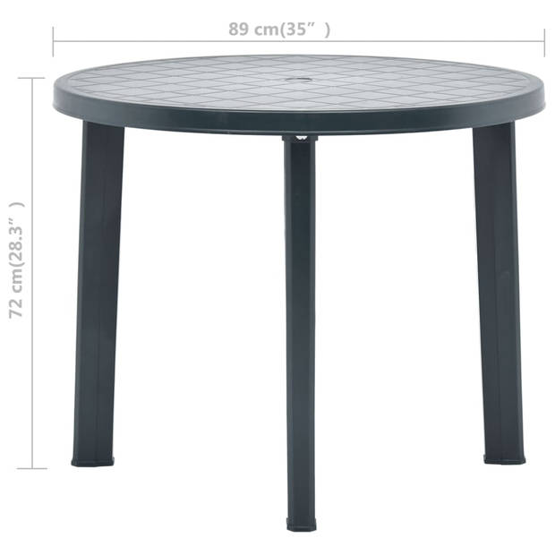 vidaXL Tuintafel 89 cm kunststof groen