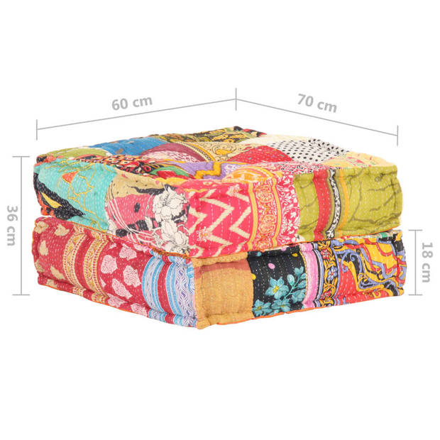 vidaXL Poef 60x70x36 cm stof patchwork