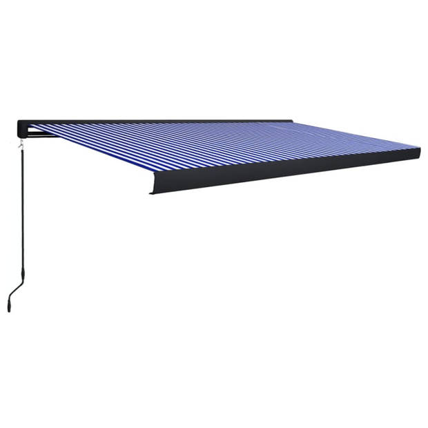 vidaXL Luifel handmatig 500x300 cm blauw en wit