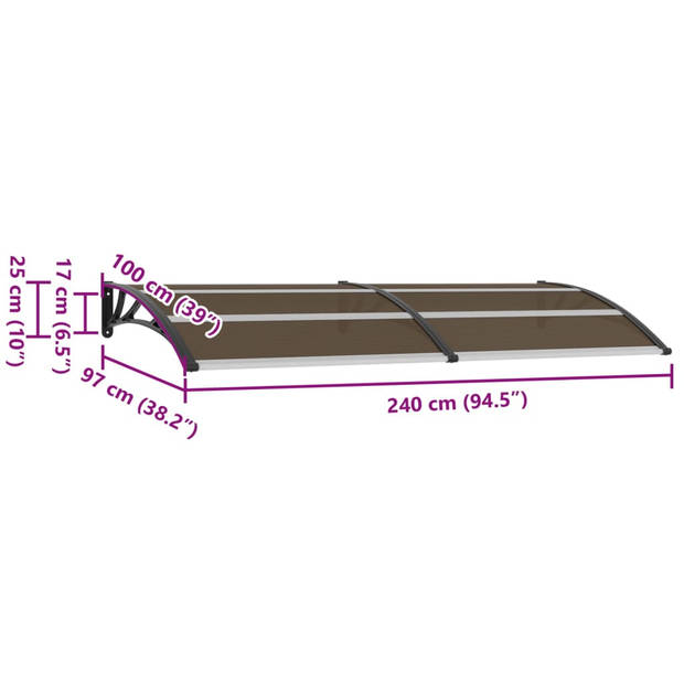 vidaXL Deurluifel 240x100 cm PC zwart