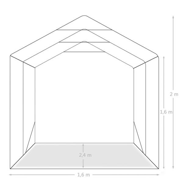 vidaXL Garagetent 1,6x2,4 m PVC groen