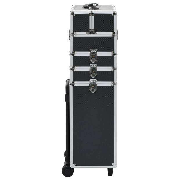 vidaXL Make-up trolley aluminium zwart