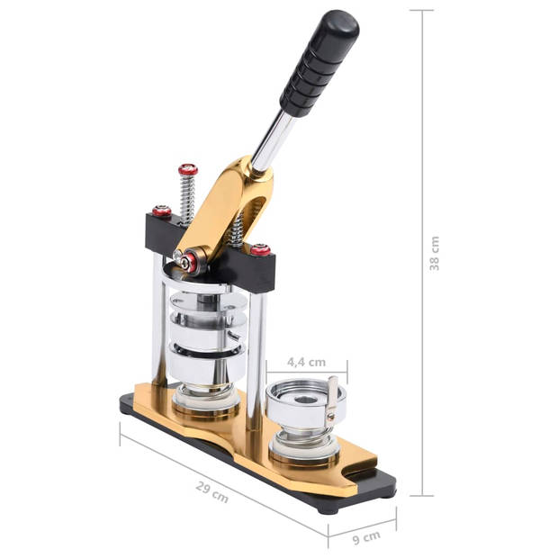 vidaXL Buttonmachine met cirkelsnijder draaipunch 44 mm