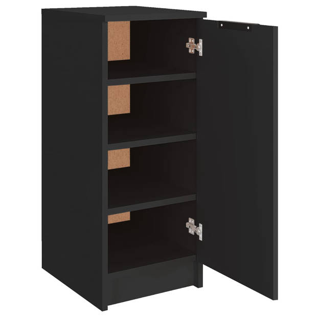 The Living Store Schoenenkast - Zwart - 30 x 35 x 70 cm - Bewerkt hout